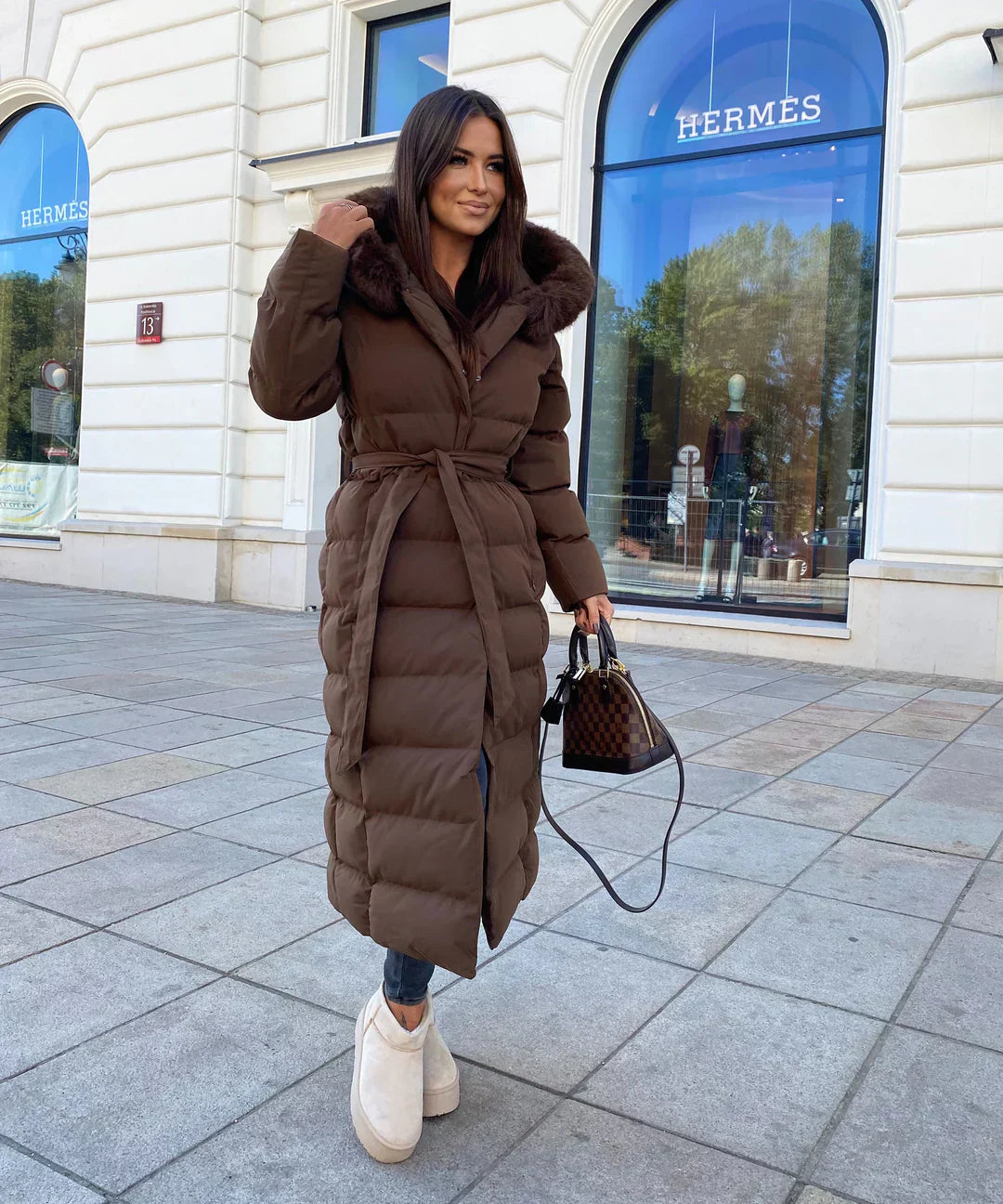 Alina | Maxi Winter Jacket with Fur Collar